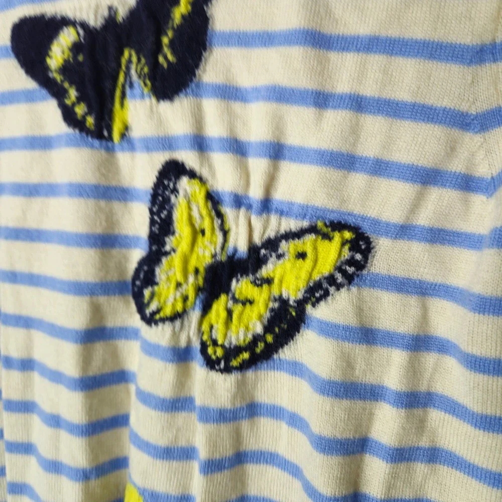J. Crew 100%‎ Merino Wool Butterfly 3/4 Sleeve Sweater sz S